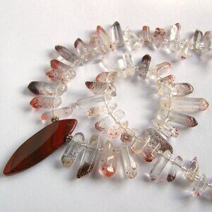 Rare LEPIDOCROCITE SUPER 7 Necklace 925 Jasper Marquise focal Sterling Silver